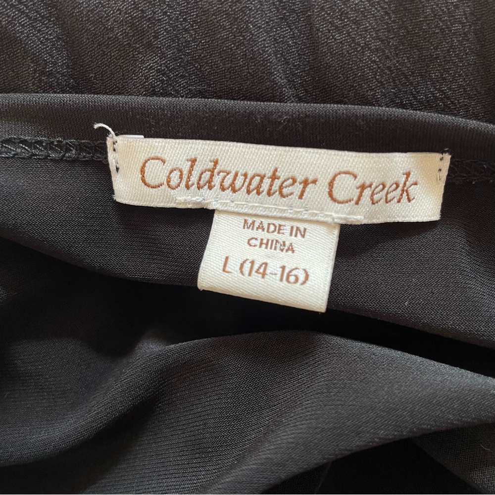 Cold water Creek black sleeveless scoop neck top Women L (14-16) Like New - Picture 9 of 10